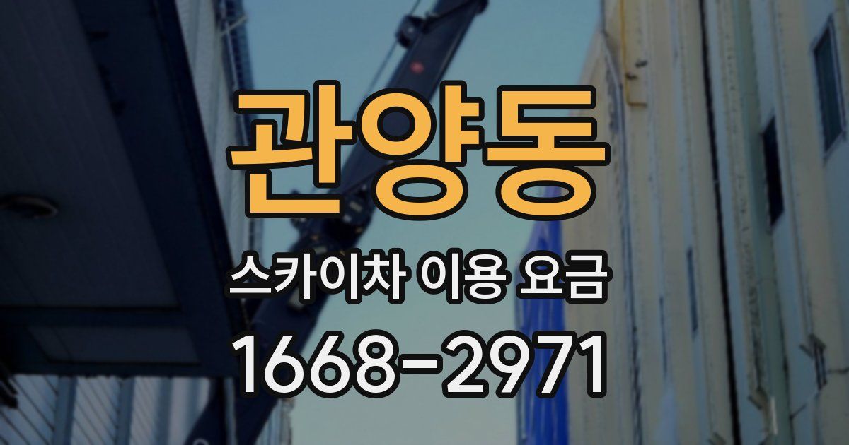 관양동 스카이차 이용 요금
