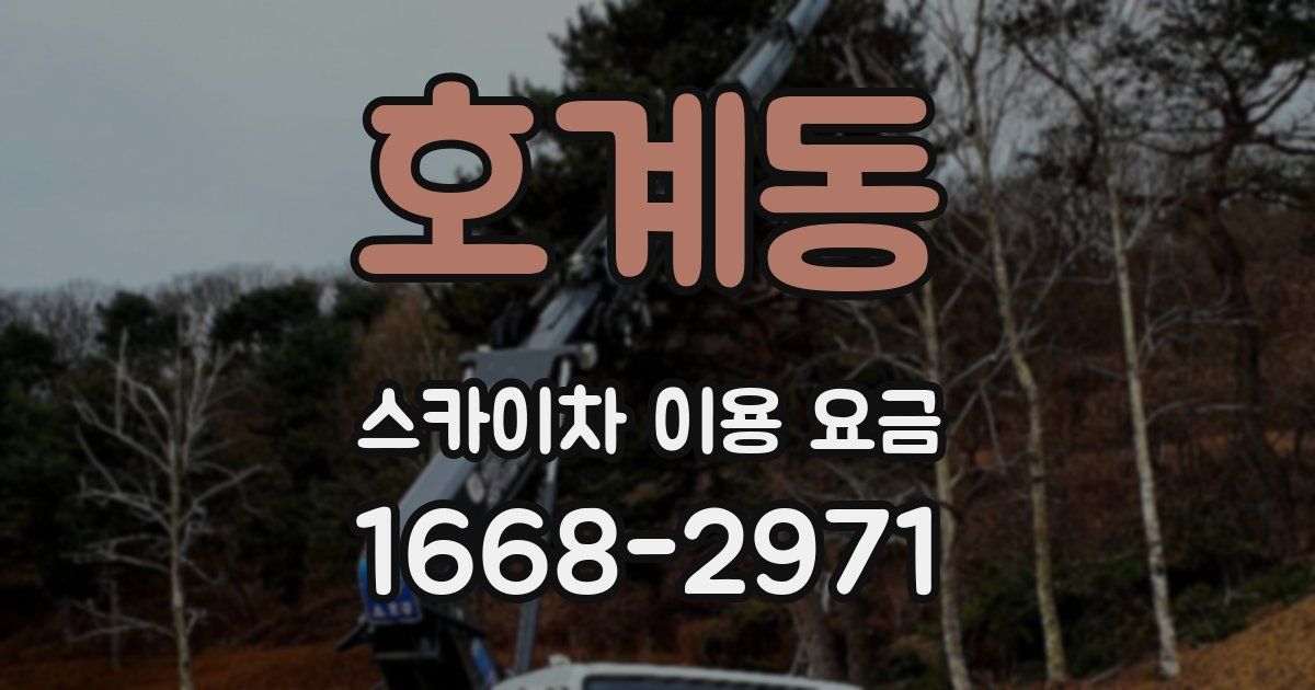 호계동 스카이차 이용 요금