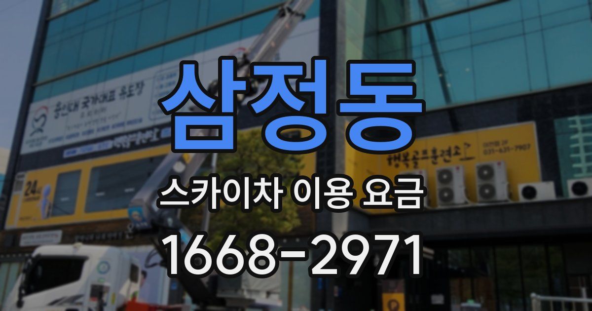 삼정동 스카이차 이용 요금