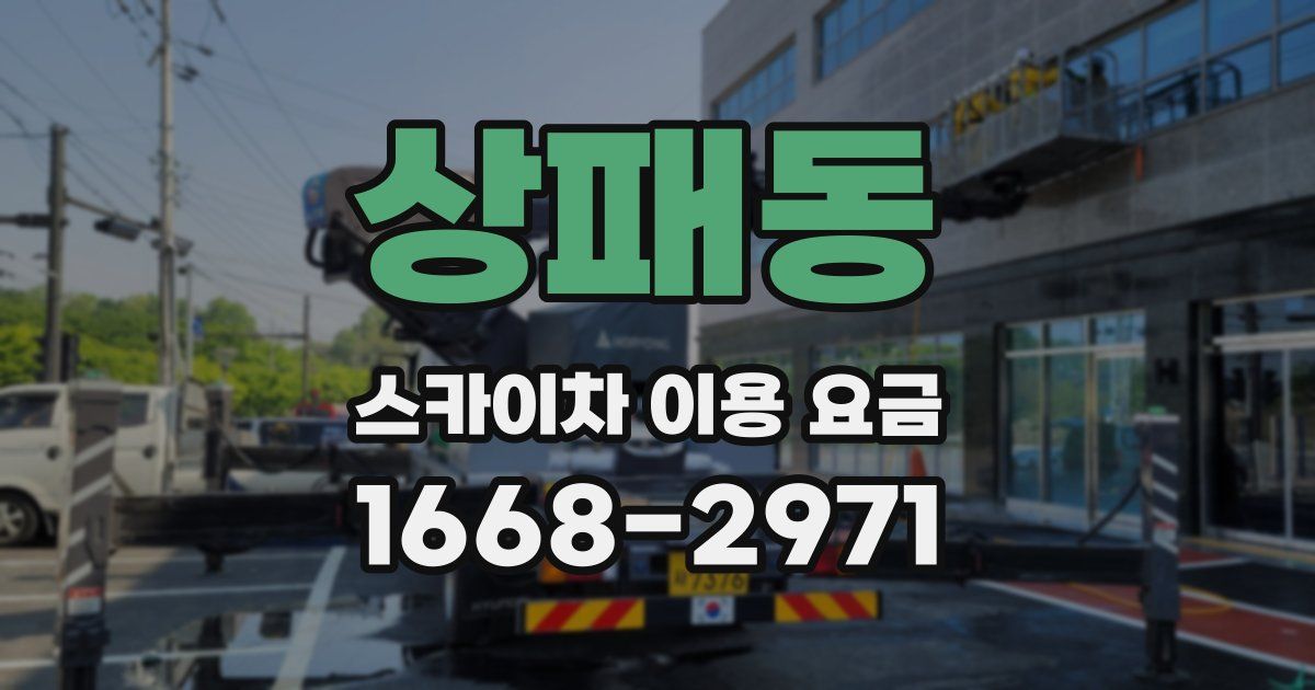 상패동 스카이차 이용 요금