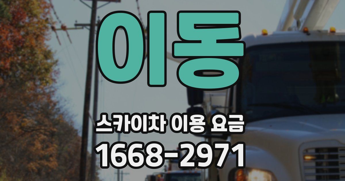 이동 스카이차 이용 요금