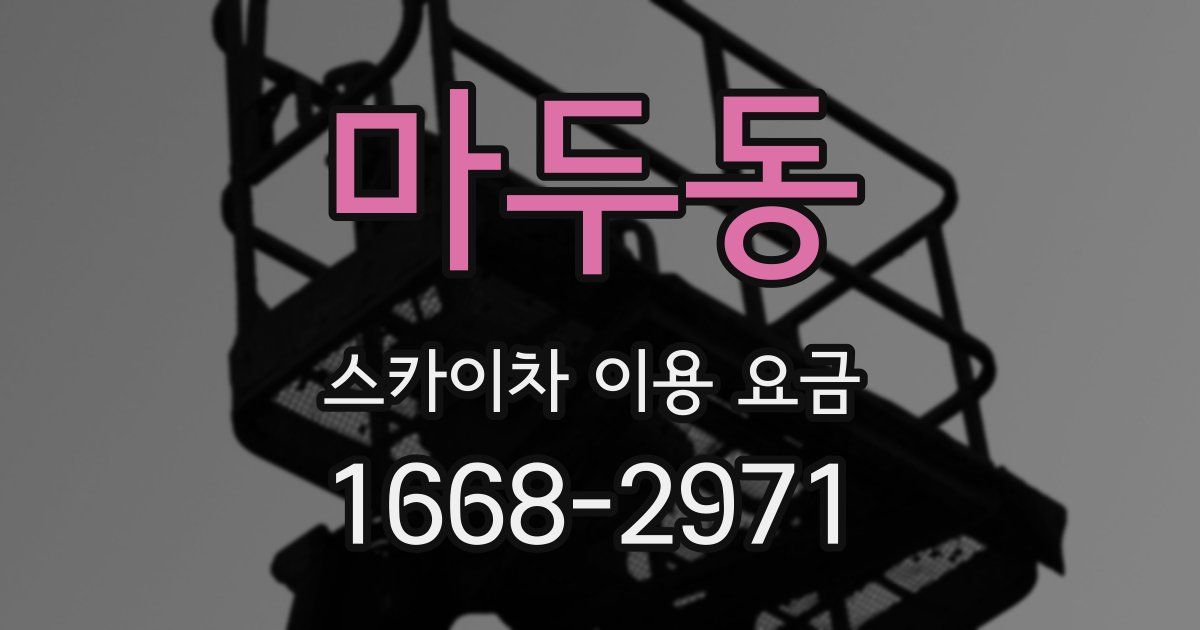 마두동 스카이차 이용 요금