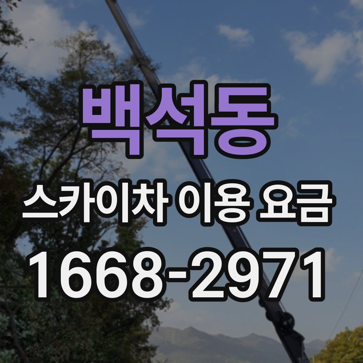 백석동 스카이차 이용 요금