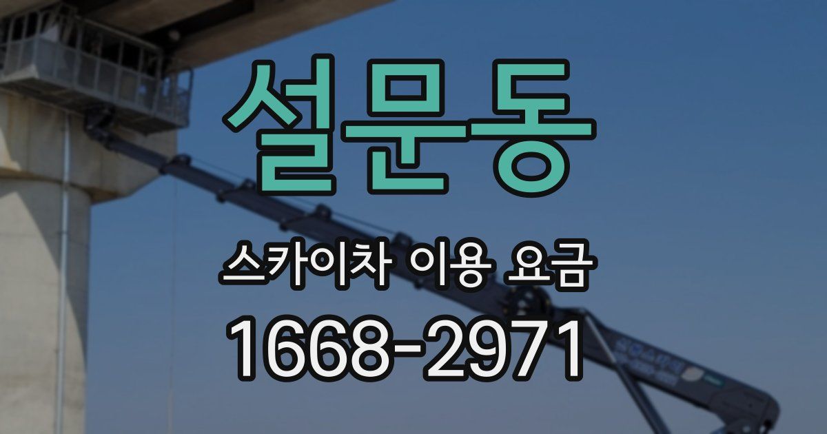설문동 스카이차 이용 요금