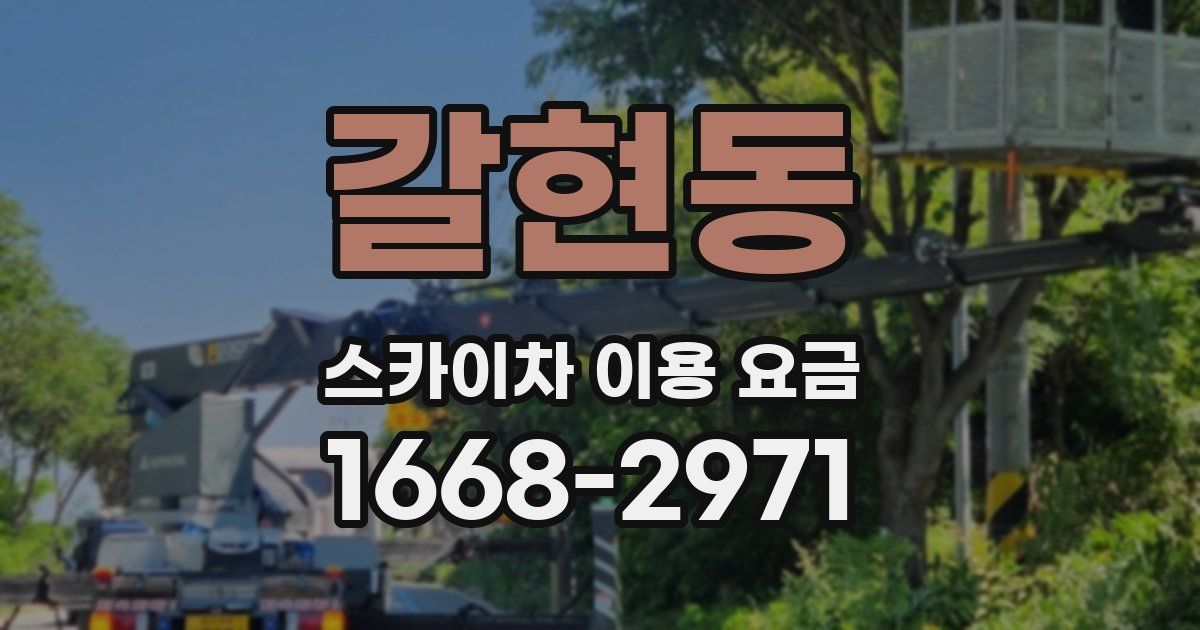 갈현동 스카이차 이용 요금