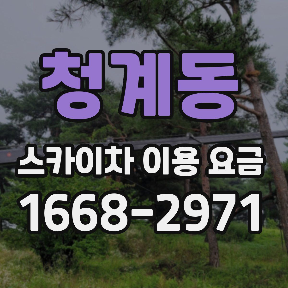 청계동 스카이차 이용 요금