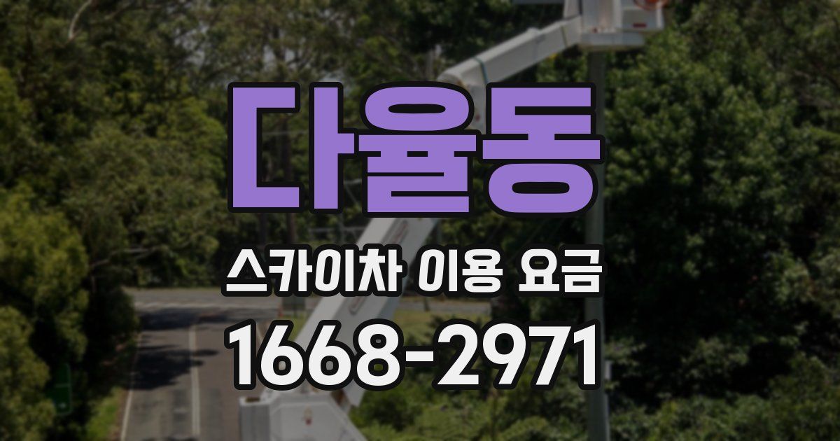 다율동 스카이차 이용 요금