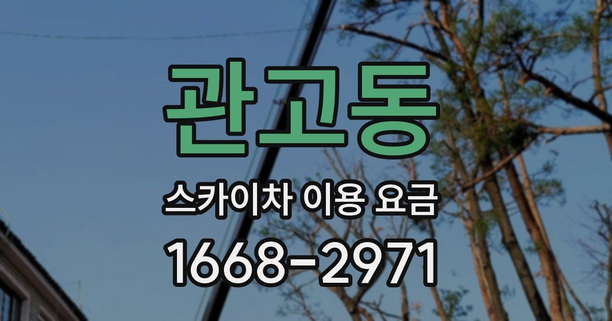 관고동 스카이차 이용 요금