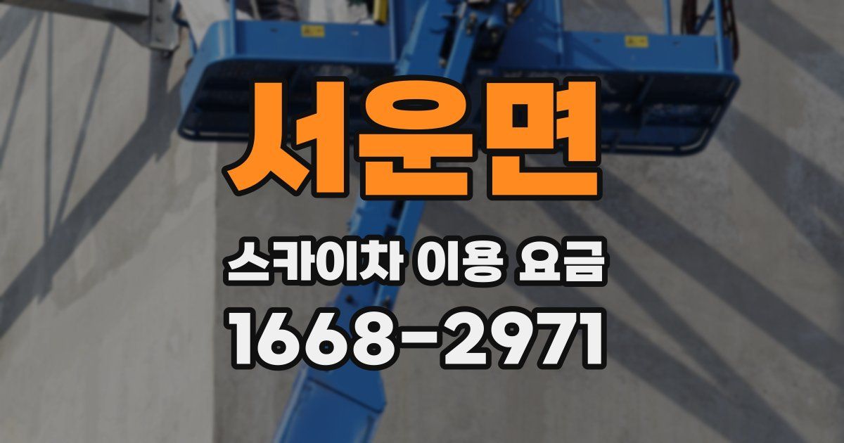 서운면 스카이차 이용 요금