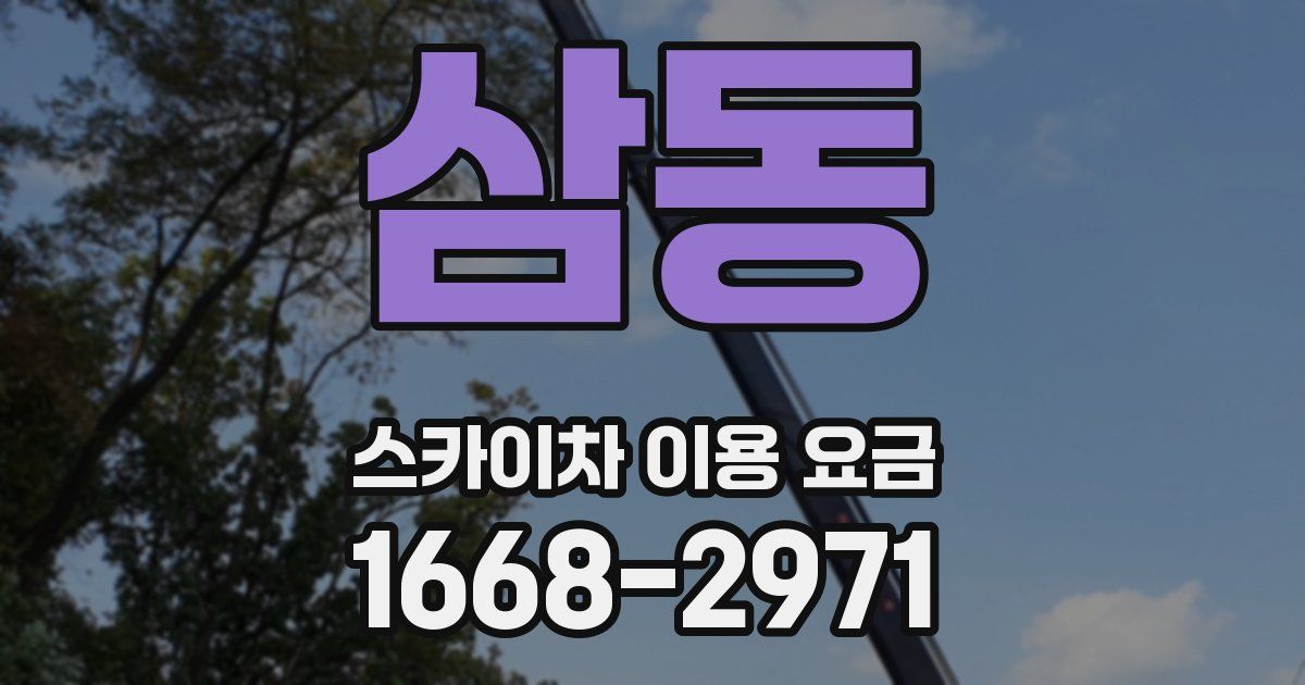 삼동 스카이차 이용 요금