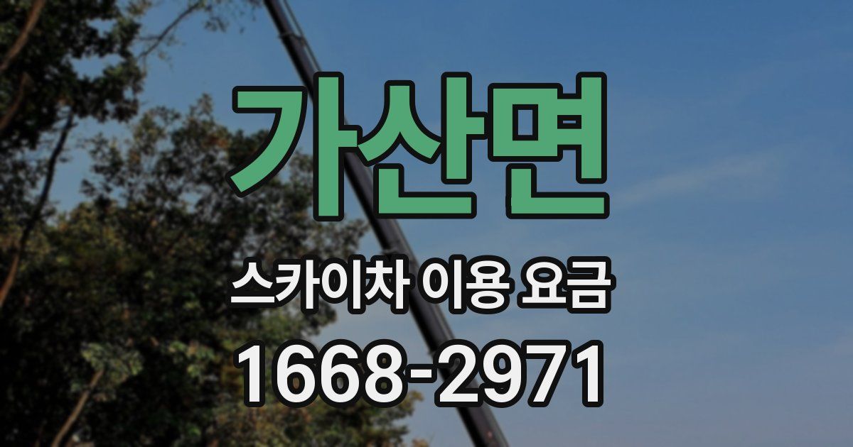 가산면 스카이차 이용 요금