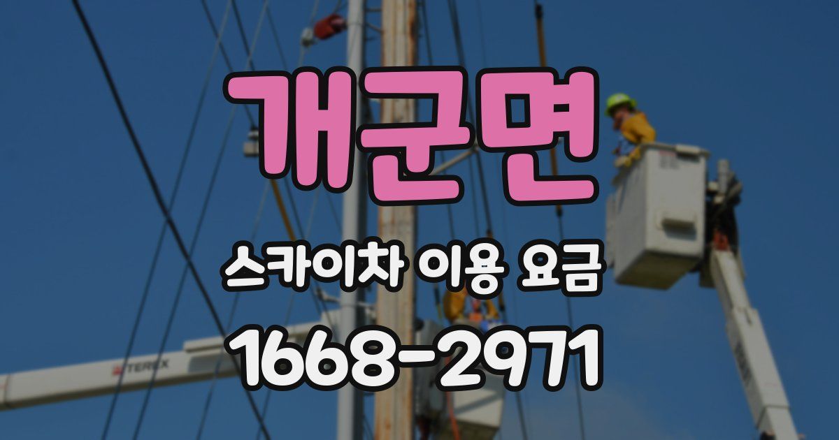 개군면 스카이차 이용 요금