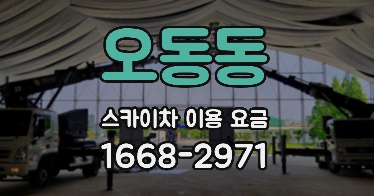 오동동 스카이차 이용 요금