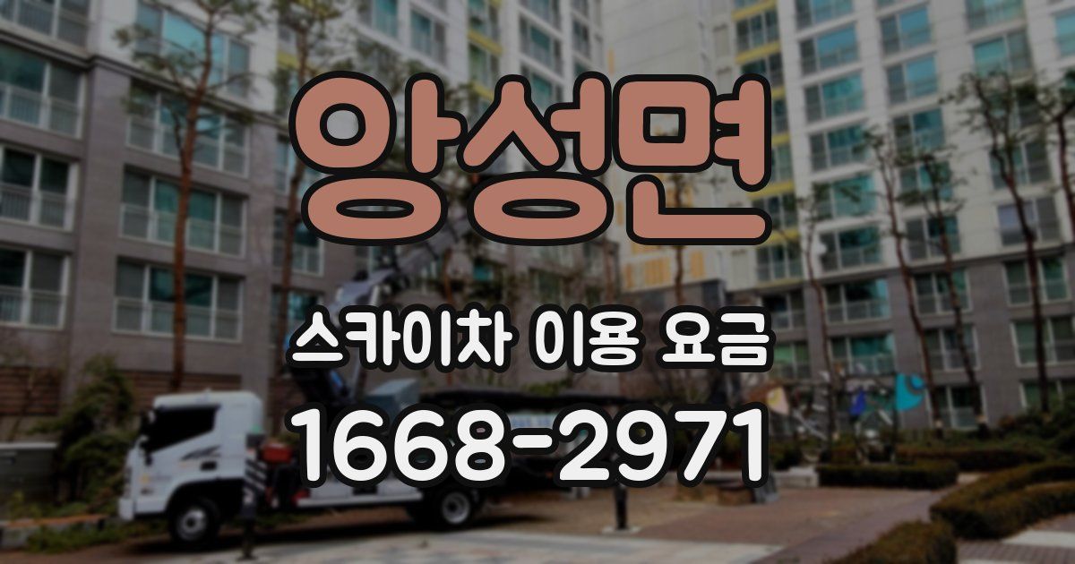 앙성면 스카이차 이용 요금
