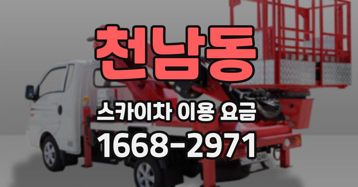 천남동 스카이차 이용 요금