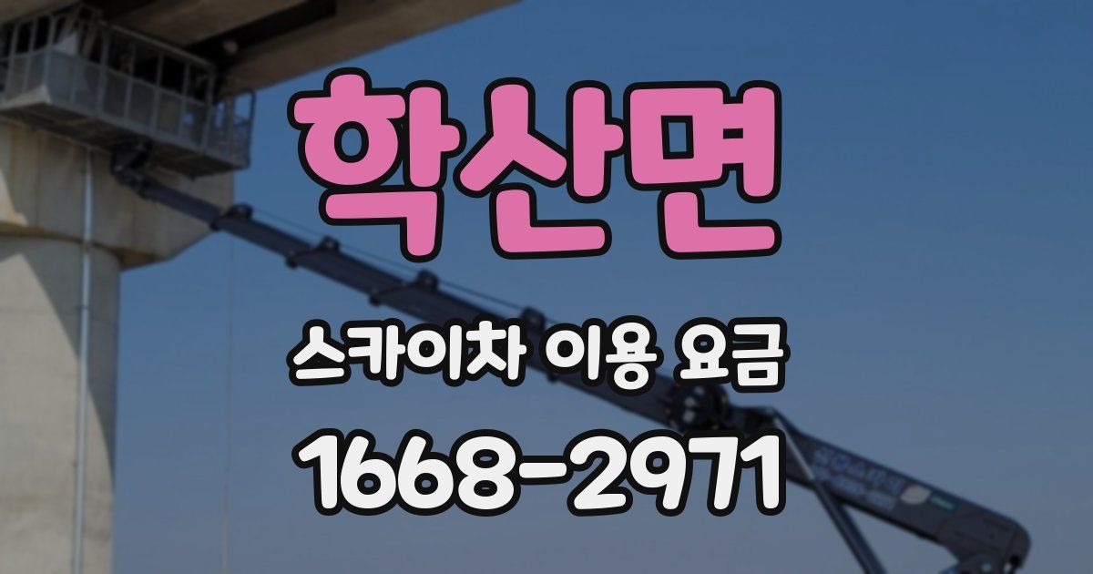 학산면 스카이차 이용 요금