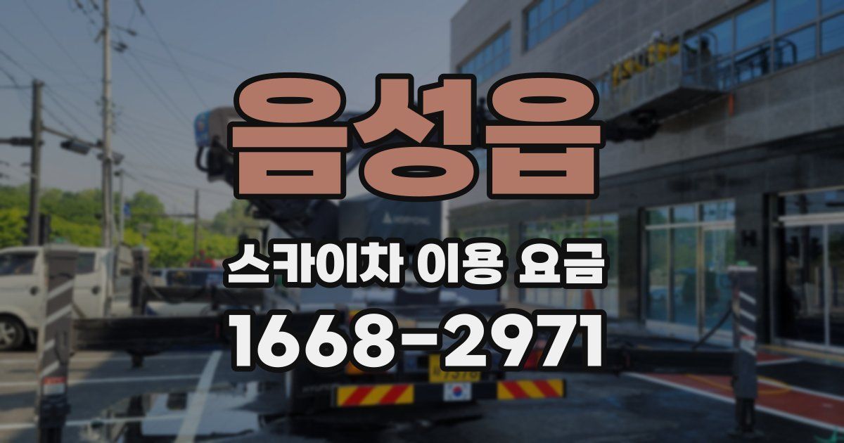 음성읍 스카이차 이용 요금