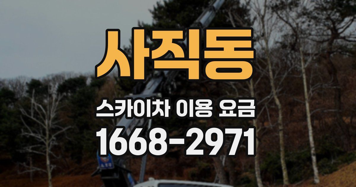 사직동 스카이차 이용 요금
