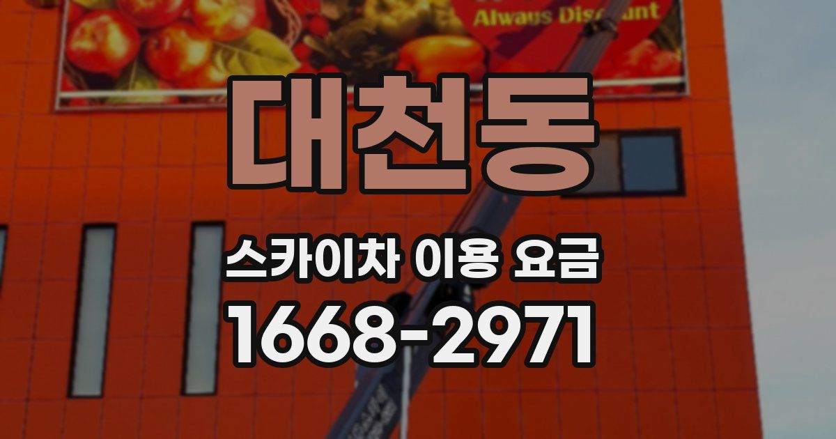 대천동 스카이차 이용 요금