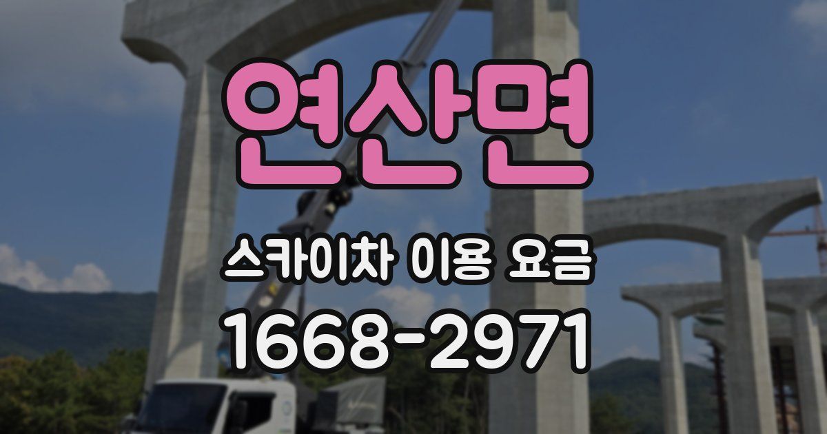 연산면 스카이차 이용 요금