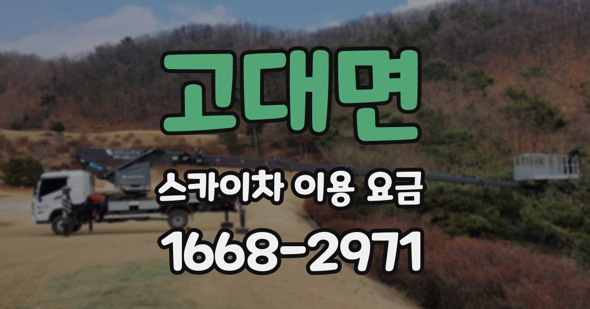 고대면 스카이차 이용 요금