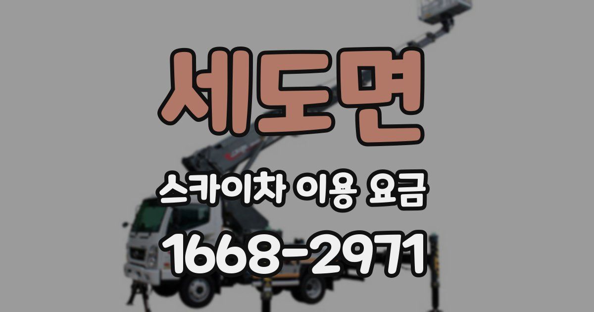 세도면 스카이차 이용 요금