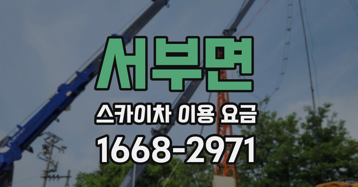 서부면 스카이차 이용 요금