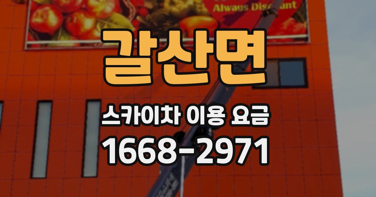 갈산면 스카이차 이용 요금