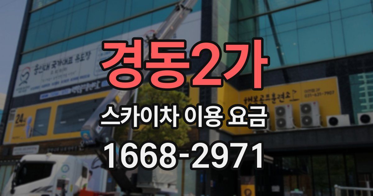 경동2가 스카이차 이용 요금