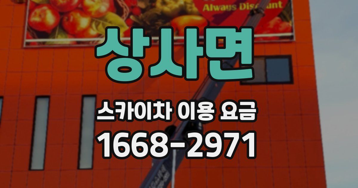 상사면 스카이차 이용 요금