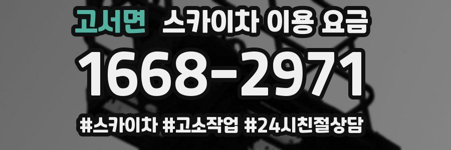 고서면 스카이차 이용 요금