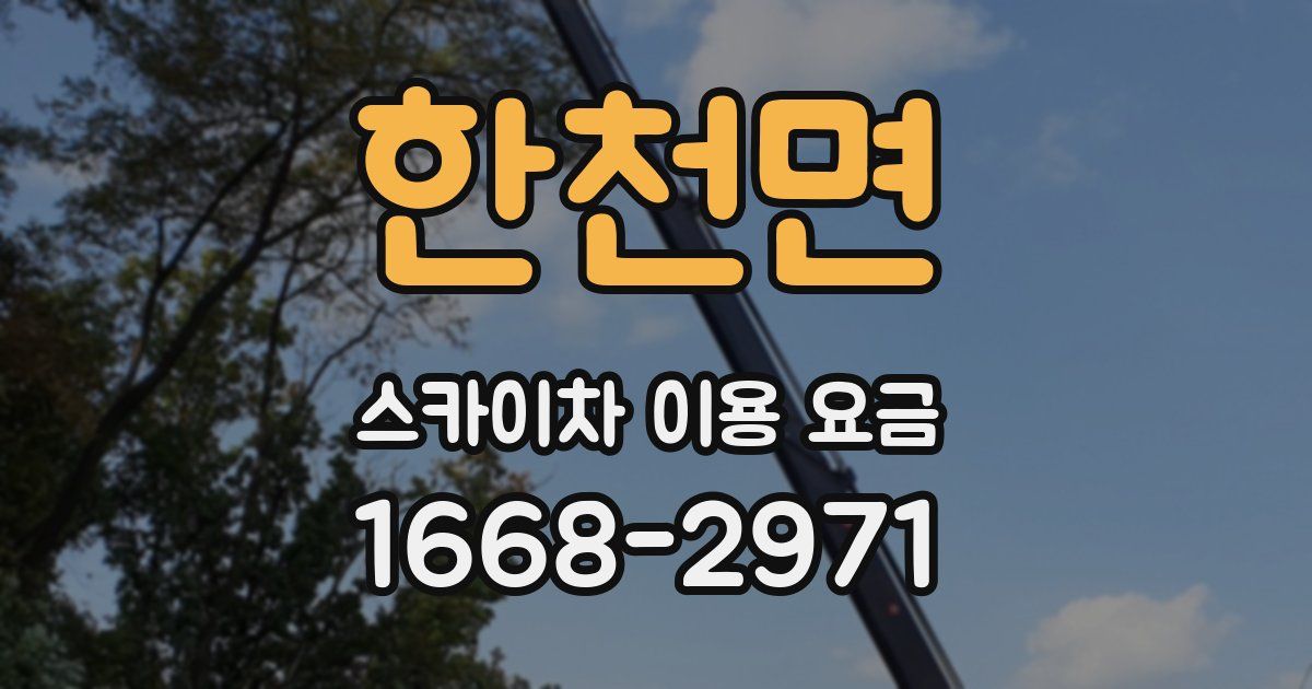 한천면 스카이차 이용 요금