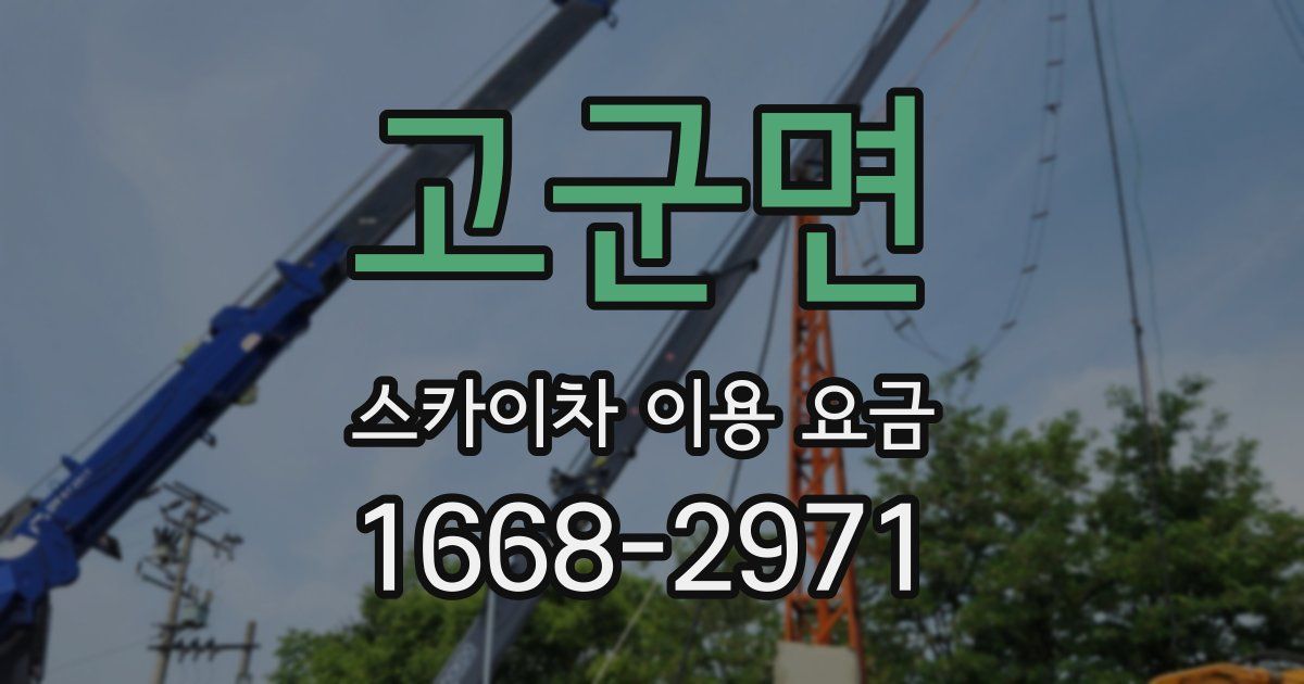 고군면 스카이차 이용 요금