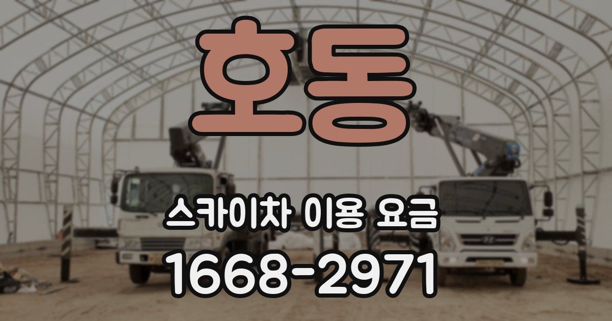 호동 스카이차 이용 요금
