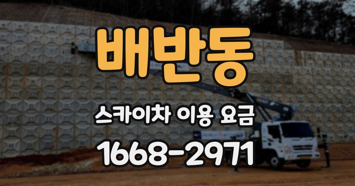 배반동 스카이차 이용 요금
