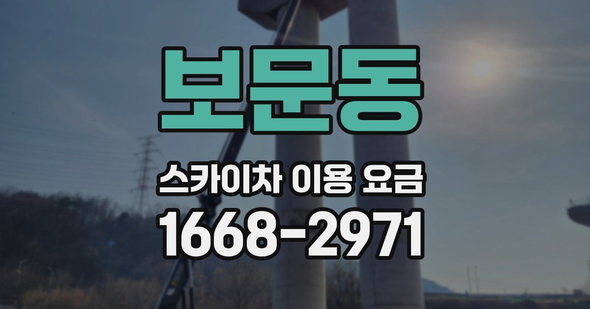 보문동 스카이차 이용 요금