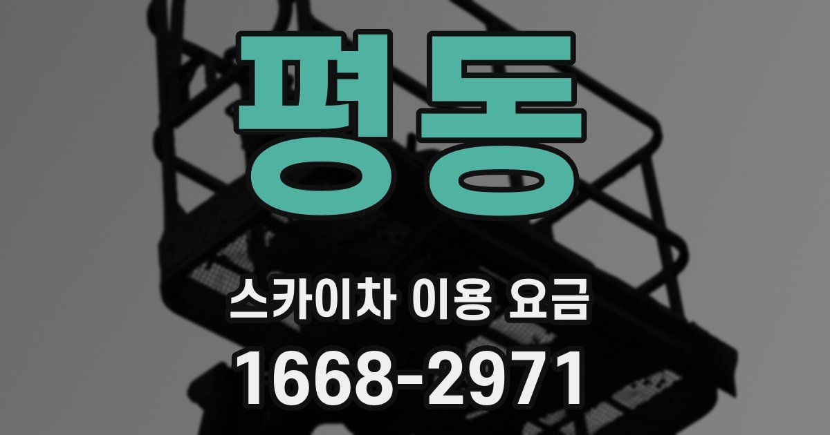평동 스카이차 이용 요금