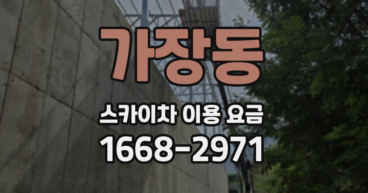 가장동 스카이차 이용 요금
