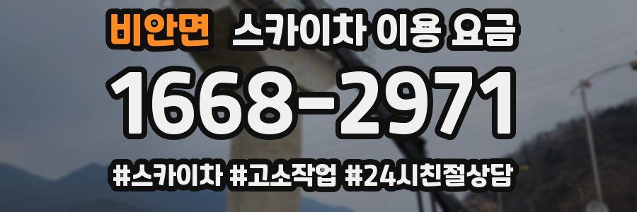 비안면 스카이차 이용 요금