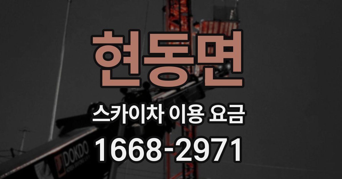 현동면 스카이차 이용 요금