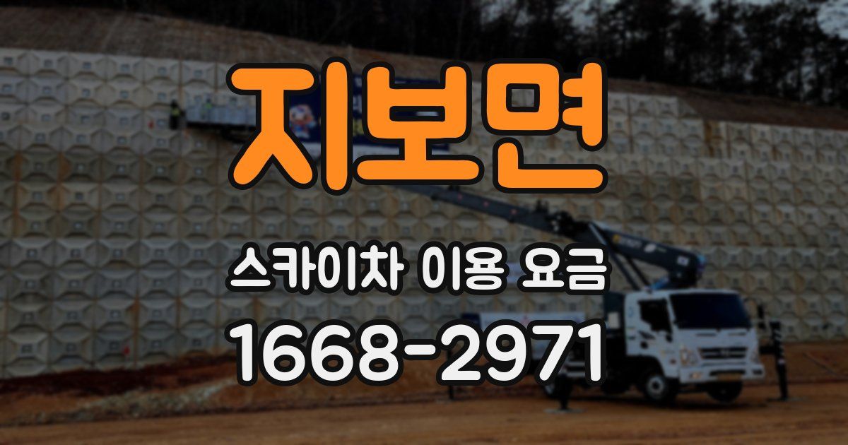 지보면 스카이차 이용 요금