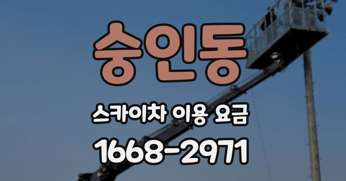 숭인동 스카이차 이용 요금