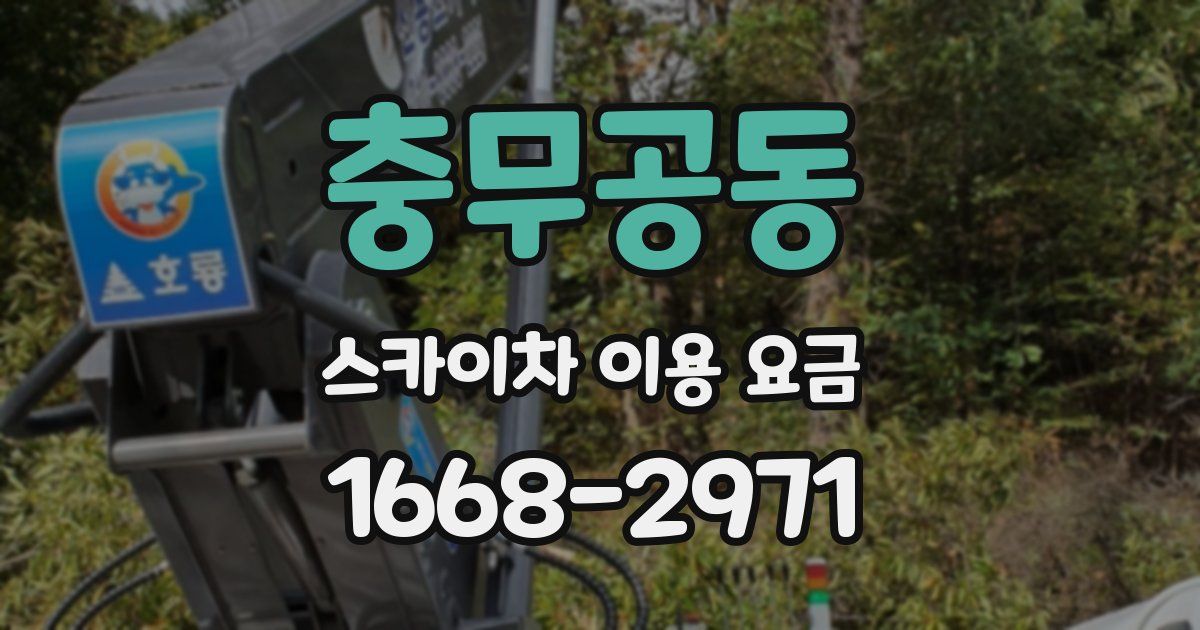 충무공동 스카이차 이용 요금