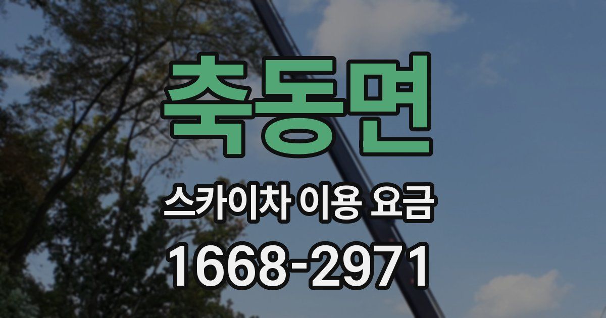 축동면 스카이차 이용 요금