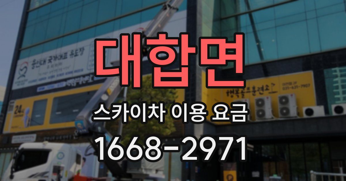 대합면 스카이차 이용 요금