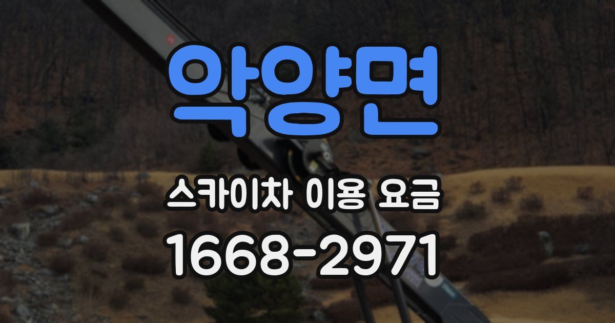 악양면 스카이차 이용 요금