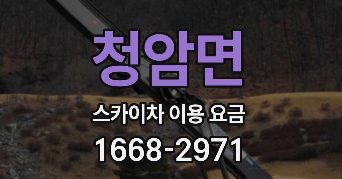 청암면 스카이차 이용 요금