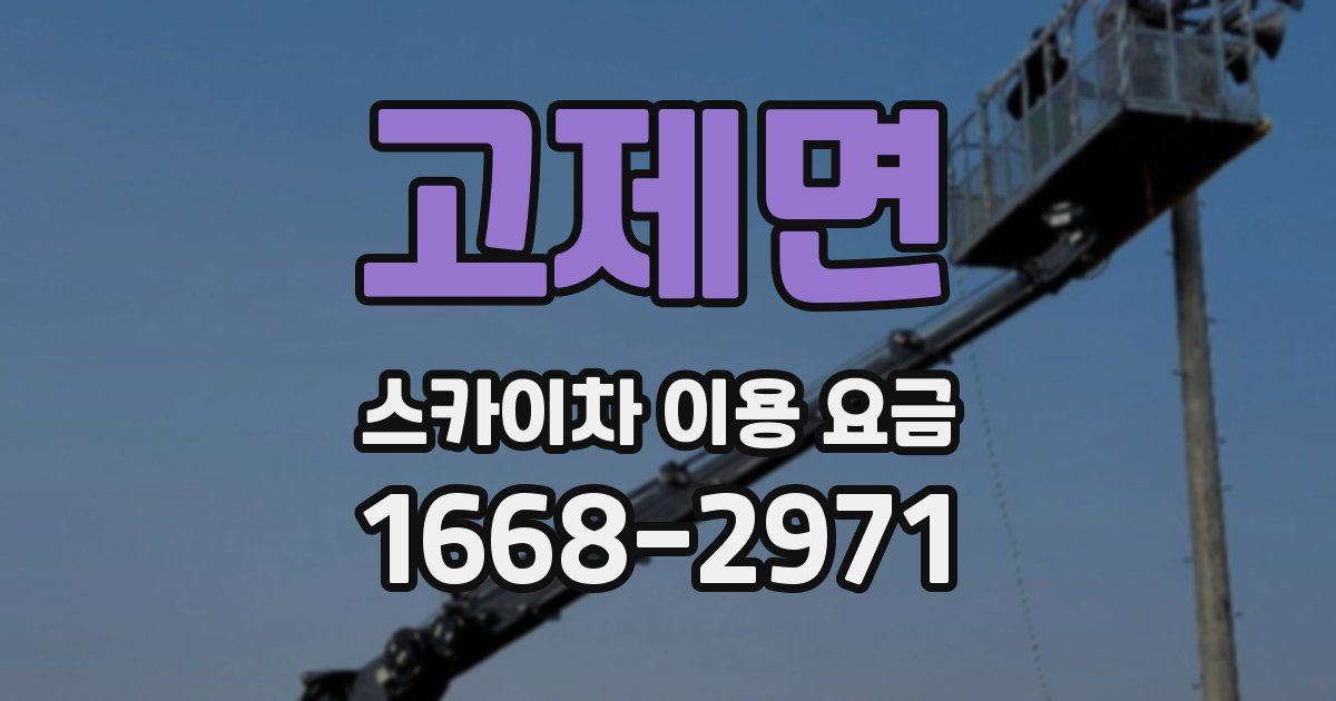 고제면 스카이차 이용 요금