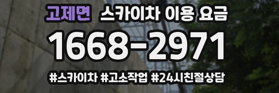 고제면 스카이차 이용 요금