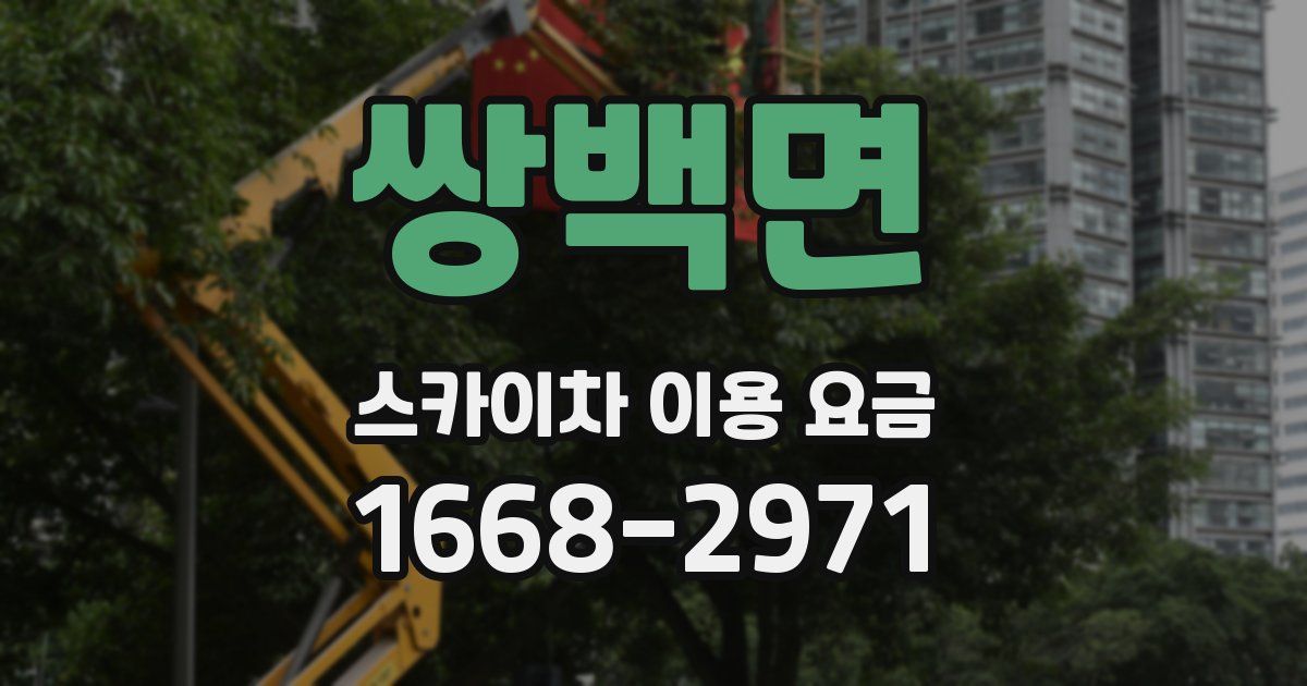 쌍백면 스카이차 이용 요금